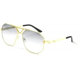 Rectangular unisex rectangular sunglasses special metal bridge - Beige - CF12IN2QUDT $35.30