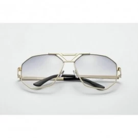 Rectangular unisex rectangular sunglasses special metal bridge - Beige - CF12IN2QUDT $23.06