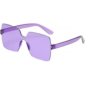 Rimless Sunglasses Oversized Transparent Eyeglasses 2DXuixsh - L - C1196ZCK93X $9.91