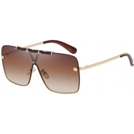 Rimless Flat Top Sunglasses For Men Women Rimless Shield Sunglasses oversized Retro Sunglasses - 4 - CZ190RC8MN2 $18.22