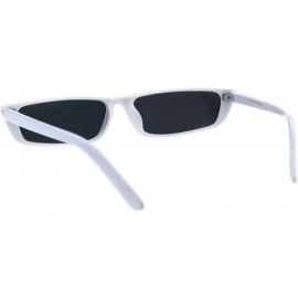 Rectangular Womens Classic Narrow Rectangular Cat Eye Vintage Plastic Sunglasses - White Black - CC18ESU5LWI $9.79
