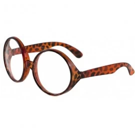 Round Super Large XXL Oversized Thick Frame Circle Round Clear Lens Glasses - 2 Pack Tortoise and Black - CK1970N2XW6 $22.02