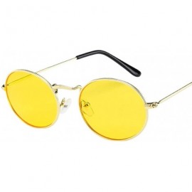 Oversized Vintage Retro Oval Ellipse Sunglasses Ellipse Metal Frame Glasses Trendy Fashion Shades - C - C018D3NC3K9 $19.80