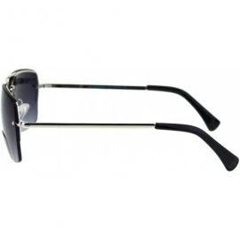 Rectangular Bifocal Reading Sunglasses Mens Half Metal Rim Rectangular Tinted Reader - Silver (Smoke) - CK192Z7IGUI $13.34