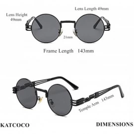 Round Steampunk Colored Hippie Sunglasses WITH CASE Retro Classic Circle Lens Round Sunglasses (Silver) - CP192RGAIIN $10.86