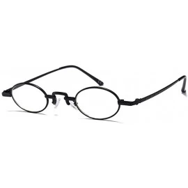 Rimless Unisex Vintage Oval Glasses Small Metal Frames Sunglasses UV400 - Black White - CL18N9RHDS9 $20.51