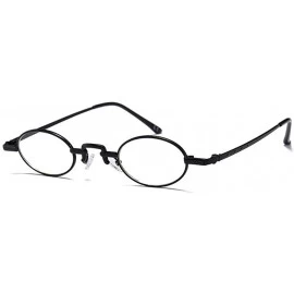 Rimless Unisex Vintage Oval Glasses Small Metal Frames Sunglasses UV400 - Black White - CL18N9RHDS9 $10.39