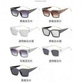 Oversized Designer Sunglasses Vintage Oversized Diamond - Clear&silver - CC18AIS075M $13.48