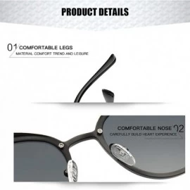 Rimless Metal Square Sunglasses-Polarized Classic Shade Glasses-Fashion Plastic Frame - C - CU190EDMIXH $41.87