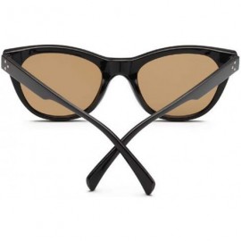 Square Retro uv Protection Sunglasses Women Big Frame Sunglasses Men Sunglasses (Black Tea) - Black Tea - C8190R40I7D $9.96