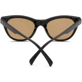 Square Retro uv Protection Sunglasses Women Big Frame Sunglasses Men Sunglasses (Black Tea) - Black Tea - C8190R40I7D $15.97