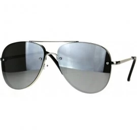 Aviator Rims Behind Lens Aviator Sunglasses Designer Style Metal Frame UV 400 - Silver (Silver Mirror) - CK188T5OD05 $19.94