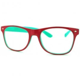 Square Clear Lens Glasses Classic Square Eyeglasses Bright Layered Colors - Purple Green - CR11F0MRK5N $18.63