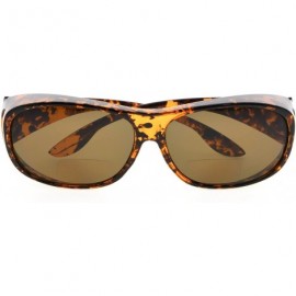 Oval Polarized Bifocal Sunglasses to Wear Over Regular Glasses for Women Men Readers - Demi - CE18D9MNDLD $24.62