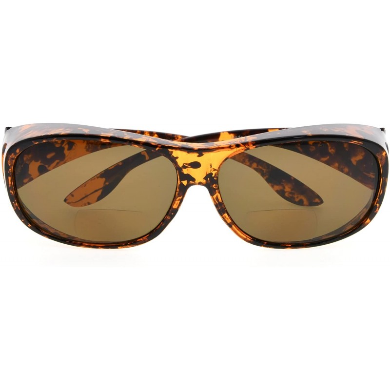 Oval Polarized Bifocal Sunglasses to Wear Over Regular Glasses for Women Men Readers - Demi - CE18D9MNDLD $11.16