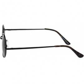 Round Mens Spring Hinge Oval Round Metal Rim Dad Sunglasses - All Black - C018RTGG43L $9.81