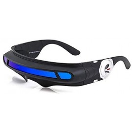 Shield Futuristic Space Alien Costume Party Cyclops Shield Colored Mirror Mono Lens Wrap Sunglasses 147mm - CW18IZ6KA3I $18.32