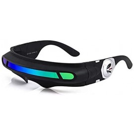 Shield Futuristic Space Alien Costume Party Cyclops Shield Colored Mirror Mono Lens Wrap Sunglasses 147mm - CW18IZ6KA3I $18.32
