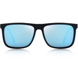 Oversized Polarized Square Sunglasses for men Aluminum Legs 100% UV Protection S8250 - Blue - CY18D6G7RSK $13.78