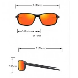 Square men's polarized sunglasses sports elastic paint colorful brand fashion designer polarized sunglasses - CD18WWORZLS $22.14