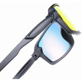 Square men's polarized sunglasses sports elastic paint colorful brand fashion designer polarized sunglasses - CD18WWORZLS $22.14
