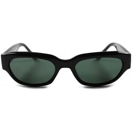 Rectangular Classic Mens Womens Vintage Retro Fashion Small Rectangle Sunglasses - Black - CT189ALWA7Q $13.67