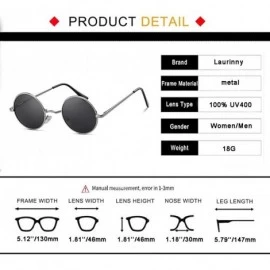 Oval Retro Round Sunglasses for Men Women Vintage UV400 Circle Color Lens Metal Frame Mirrored Sun Glasses - CX18NYXY7G8 $12.29