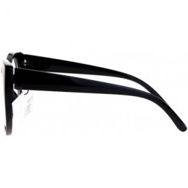 Round Round Circle Lens Cat Eye Clear Lens Eye Glasses - Black - CD12D63NXV7 $19.04