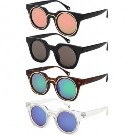 Square Bold Square Frame Sunglasses w/Color Mirror Lens 541057-REV - Black - CI12LX2HYK9 $9.03