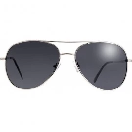 Aviator Classic Metal Frame Polarized Lens Aviator Sunglasses with Gift Box - Av103-silver(spring Hinges) - CR194QSSY55 $25.34