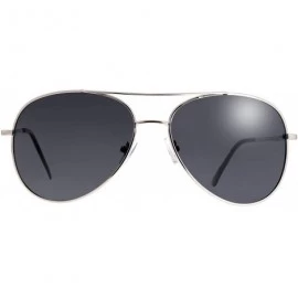 Aviator Classic Metal Frame Polarized Lens Aviator Sunglasses with Gift Box - Av103-silver(spring Hinges) - CR194QSSY55 $14.67