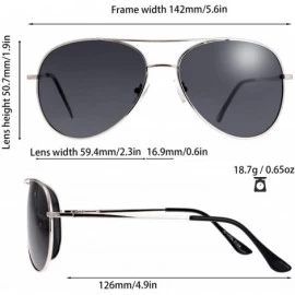 Aviator Classic Metal Frame Polarized Lens Aviator Sunglasses with Gift Box - Av103-silver(spring Hinges) - CR194QSSY55 $14.67