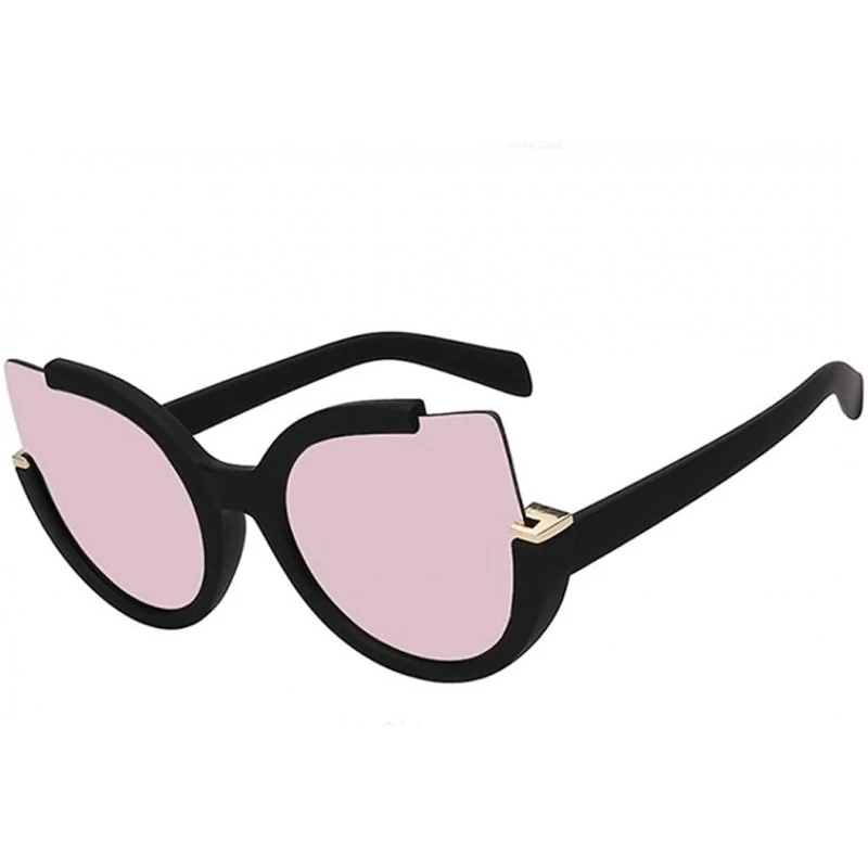 Aviator Women Aviator Cat Eye Clear Lens Glasses Metal Spectacle Frame Myopia Sunglasses - Pink - CX185NOLGII $12.51