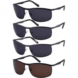 Aviator Men's Square Metal Top Frame Polarized Sunglasses 25076-P - Gunmetal - C1125UOO3CN $14.28