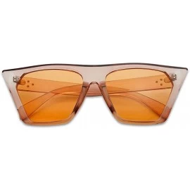 Goggle Super Flat Top Square Pointed Cat Eye Candy Colored Crystal Sunglasses Transparent Frame - Orange Frame - Orange - CZ1...