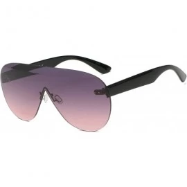 Aviator Women Rimless Aviator Oversized Fashion Sunglasses - Purple - CO18I9TSIQA $7.84