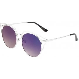 Aviator Glamour Wireframe Round Sunglasses with Outline Design Trending Fashion Eyewear - Blue - CV17YG79MKU $19.25
