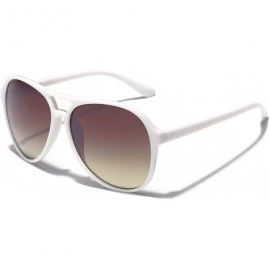 Aviator Retro Vintage Unisex Fashion Aviator Sunglasses - White - Brown - CE11P3RD5AN $18.59