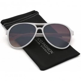 Aviator Retro Vintage Unisex Fashion Aviator Sunglasses - White - Brown - CE11P3RD5AN $9.04