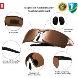 Semi-rimless Driving HD Polarized UV Protection UltraLight Golf Fishing UV400 Sports Sunglasses - CC18RR58WT9 $21.30