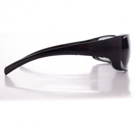 Sport Men's Driving Wrap Sport Sunglasses- Grey Lens - Gloss Black - C018GND4YS4 $11.88