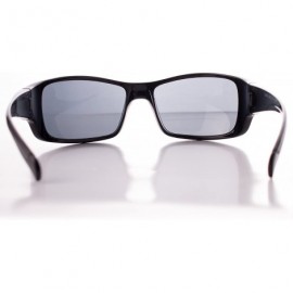 Sport Men's Driving Wrap Sport Sunglasses- Grey Lens - Gloss Black - C018GND4YS4 $11.88