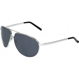 Sport Eyewear Bifocal Glasses - Smoke Lens - Silver Frame - Metal - Lens Magnification-2.0 - CH18IZZ3WNT $22.94