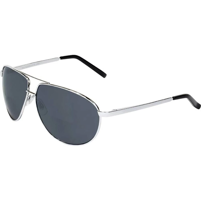 Sport Eyewear Bifocal Glasses - Smoke Lens - Silver Frame - Metal - Lens Magnification-2.0 - CH18IZZ3WNT $10.40