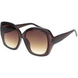 Oversized Designer Style Sunglasses Womens Oversized Square Shades UV 400 - Brown (Brown) - CD18AYMCDRW $11.77