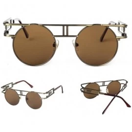 Round Round Sunglasses Men Women Fashion Glasses Retro Frame Vintage Sunglasses - C8 - C818WXSDMZK $66.16