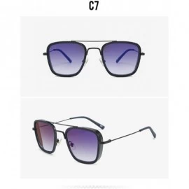 Square Square Frame Sunglasses Trendy Glasses for Women Superstar - Blackblue - CY18AY20NK6 $10.54