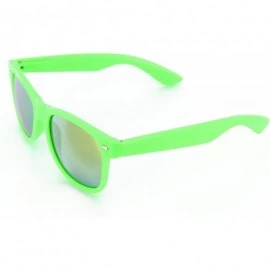 Wayfarer Men Women Retro Sunglasses Reflective Mirror Lens Green Frame UV Protection - CA119OFKG6H $16.55