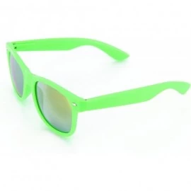 Wayfarer Men Women Retro Sunglasses Reflective Mirror Lens Green Frame UV Protection - CA119OFKG6H $9.37