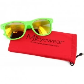 Wayfarer Men Women Retro Sunglasses Reflective Mirror Lens Green Frame UV Protection - CA119OFKG6H $9.37